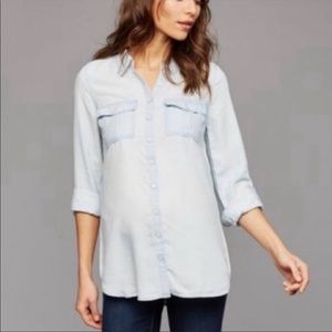 Pea In The Pod chambray maternity shirt